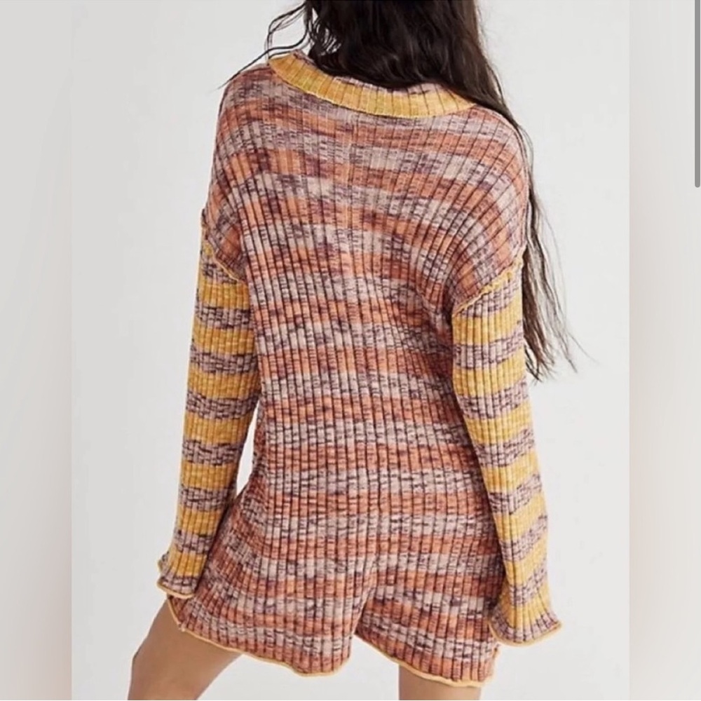 Free People Wendy Ribbed Knit Sweater Romper M - Picture 2 of 9